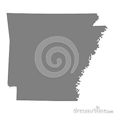 Arkansas vector map silhouette. High detailed illustration. United state of America country Vector Illustration