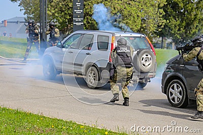 Special events of the Polish Border Guard tactical unit Editorial Stock Photo