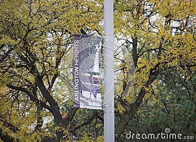 Arlington Heights, Illinois Street Sign Editorial Stock Photo