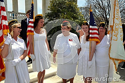 Arlington, VA: Ladies Auxilliay Members at Arlington Nat'l Cemetery Editorial Stock Photo