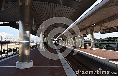 WMATA Metrotrain Station at Ronald Reagan Washington National Airport Editorial Stock Photo