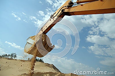 Arm of backhoe Stock Photo