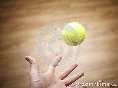 Arm with Ball Tennis Stock Photo