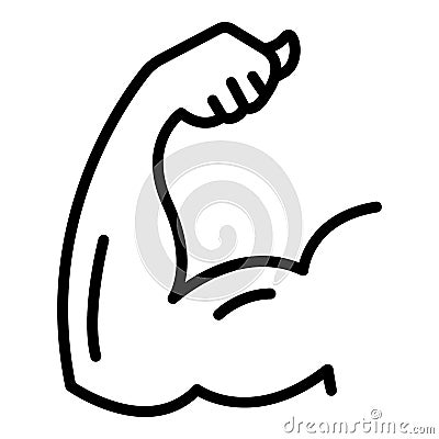 Arm biceps icon, outline style Vector Illustration