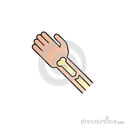 Arm, bone, break color gradient vector icon Stock Photo