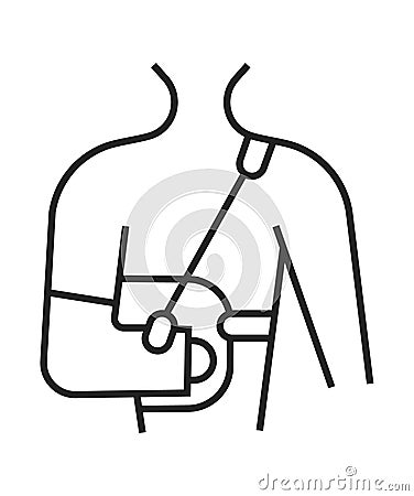 Arm brace icon are shown. Orthopaedic rehabilitation icon vector Vector Illustration