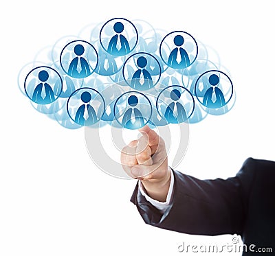 Arm Connecting With Human Resources Via Touch Stock Photo