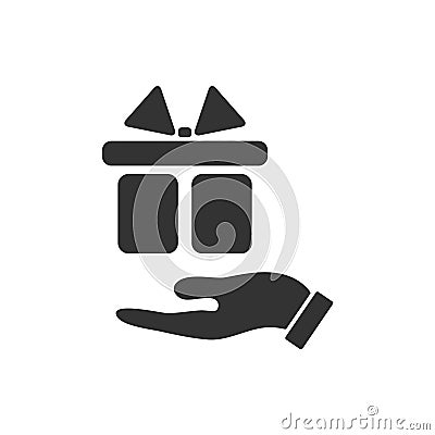 Arm of gift icon flat Vector Illustration