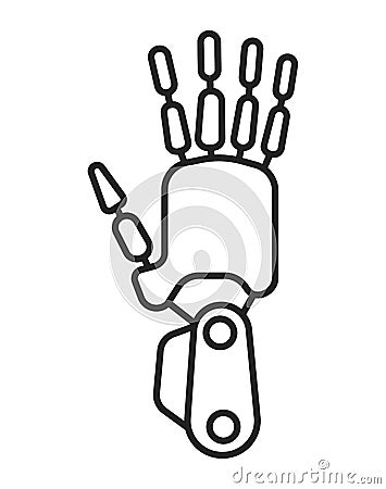 Arm prosthetics symbol for web design, app. Orthopaedic rehabilitation icon Vector Illustration