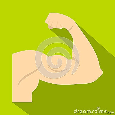 Arm showing biceps muscle icon, flat style Vector Illustration