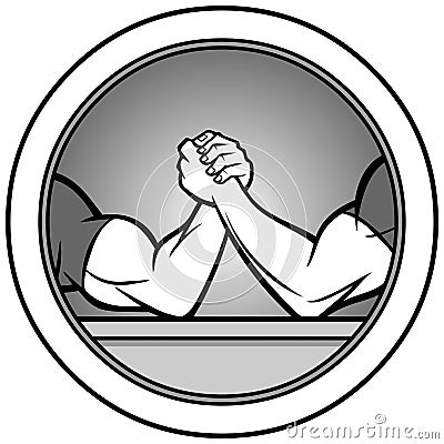 Arm Wrestling Icon Illustration Vector Illustration