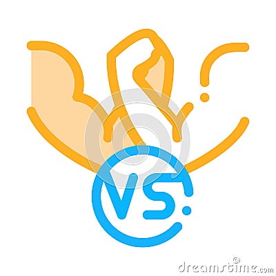 Arm Wrestling Icon Vector Outline Illustration Vector Illustration