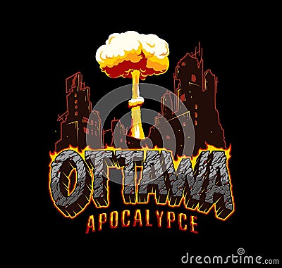 Armageddon and cataclysm vintage concept Vector Illustration