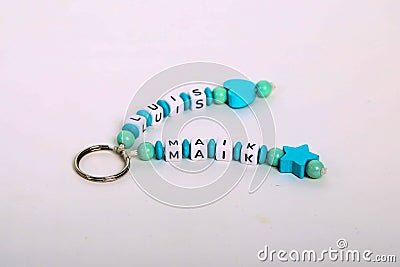 Bracelet with the names of the children Stock Photo