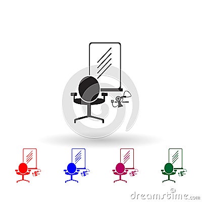 An armchair in a beauty salon multi color icon. Simple glyph, flat vector of beauty salon icons for ui and ux, website or mobile Stock Photo