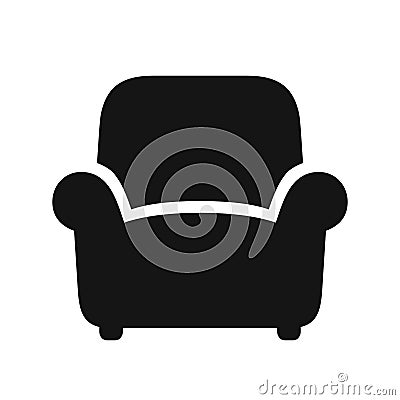 Armchair black icon Vector Illustration