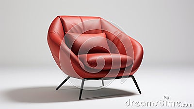 Stylish Iron Armchair With Italian Aesthetic - 4k Image On White Background Stock Photo