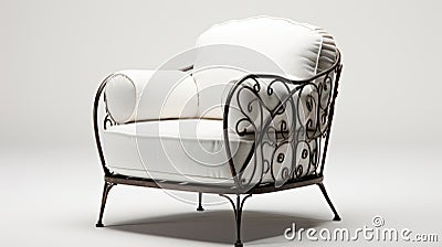 Stylish Iron Armchair With Italian Aesthetic - 4k Resolution Image Stock Photo