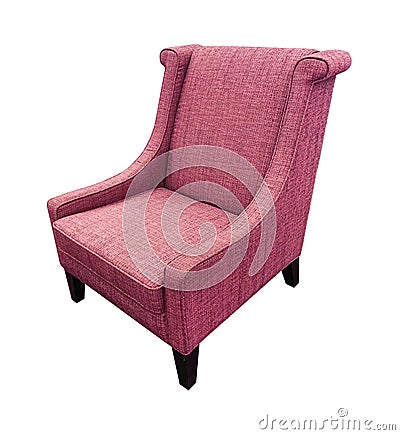 Armchair pink color isolated on white background Stock Photo