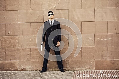 Armed agent ready Stock Photo