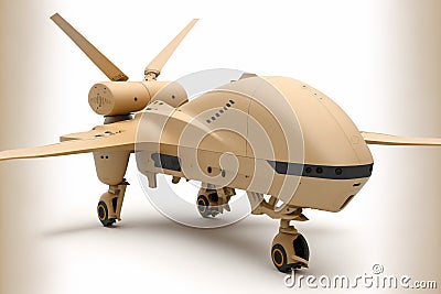 Armed combat drone from the military, isolated on a white background Stock Photo