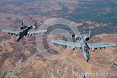 Armed and Dangerous! Hawgs Patrol The Skies Stock Photo