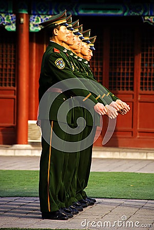 Armed escorts in Forbidden City Editorial Stock Photo