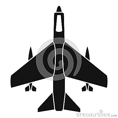 Armed fighter jet icon, simple style Vector Illustration