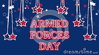 armed forces day greeting word in Swinging star background and floating star Stock Photo