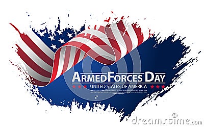 Armed forces day template poster design. Vector illustration background for Armed forces day. Vector Illustration