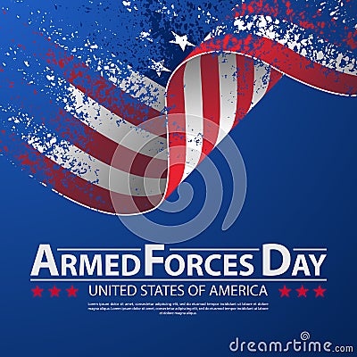 Armed forces day template poster design. Vector illustration background for Armed forces day. Vector Illustration