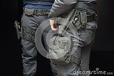 Armed policemen Stock Photo