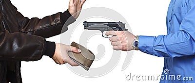 Armed robbery Stock Photo