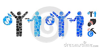 Armed Robbery Composition Icon of Spheric Items Stock Photo
