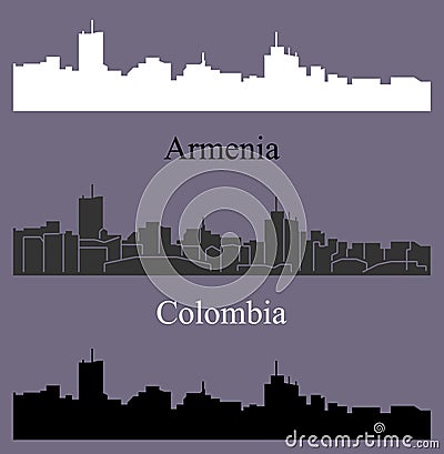 Armenia, Colombia city silhouette Vector Illustration