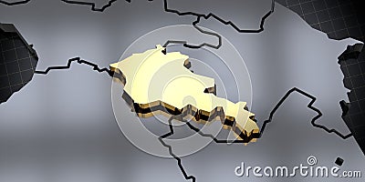 Armenia - country shape - 3D illustration Cartoon Illustration