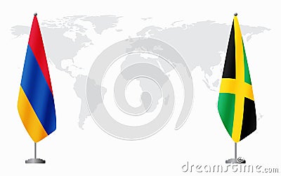 Armenia and Jamaica flags for official meeting Vector Illustration