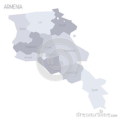 Armenia political map of administrative divisions Vector Illustration