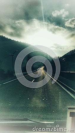 Armenia, road to the mountains, morning landscape Stock Photo