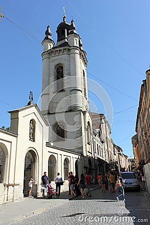 Armenian Cathedral of the Assumption of the Blessed Virgin Mary. city of Lviv. Ukraine Editorial Stock Photo