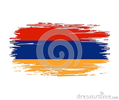 Armenian flag brush grunge background. Vector illustration. Vector Illustration