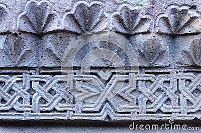 Armenian medieval bas relief ornament from Armenianchurch Stock Photo