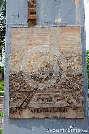 Commemorative monument of the Armero tragedy caused by the Nevado del Ruiz in 1985 Editorial Stock Photo