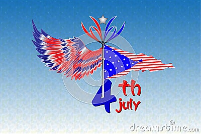 illustration of elements of the 4th of July Independence Day Background. armid day Vector Illustration