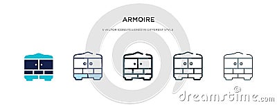 Armoire icon in different style vector illustration. two colored and black armoire vector icons designed in filled, outline, line Vector Illustration