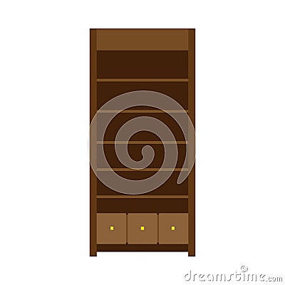 Armoire vector llustration rack shelf furniture icon. Vintage elegant old cupboard cabinet closet. Wooden wardrobe design Vector Illustration