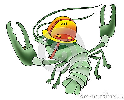 Armor arthropod cancer cartoon humor Stock Photo