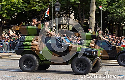 The armored car on Bastille military parade, Paris, France. Editorial Stock Photo