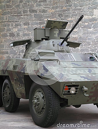 Military car, army museum in puebla city I Editorial Stock Photo