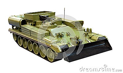 Armored military bulldozer Stock Photo